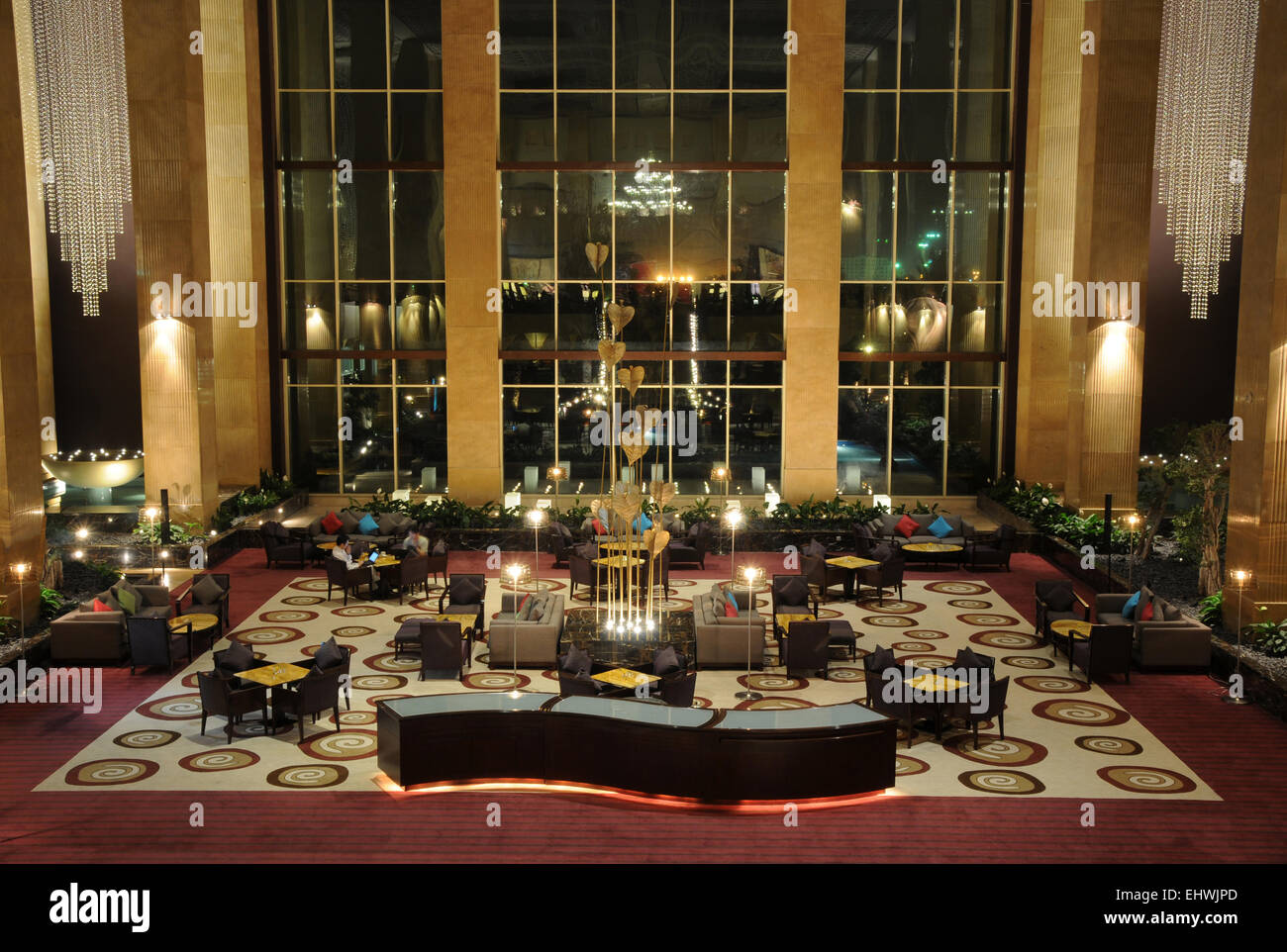 The Atrium, Grand Hyatt Hotel, Doha, Qatar, Middle East Stock Photo
