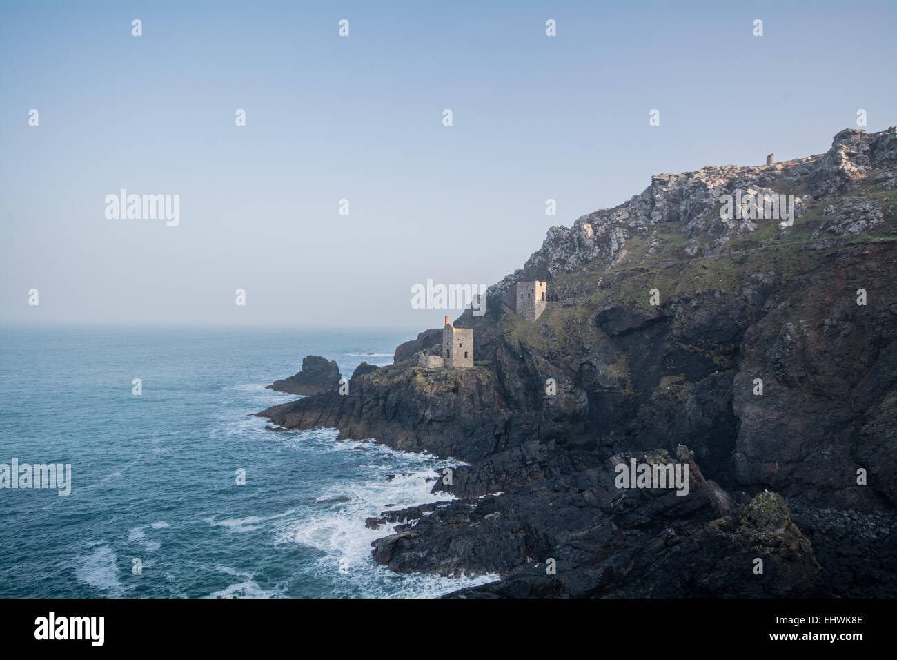 Botallack, Cornwall, UK. 18th March 2015. Fine early morning weather over Botallack tin mines, one of the BBC Poldark film locations. Credit:  Simon Yates/Alamy Live News Stock Photo