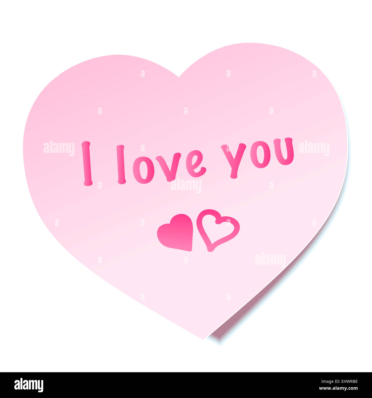 I LOVE YOU written on a pink sticky note. Stock Photo