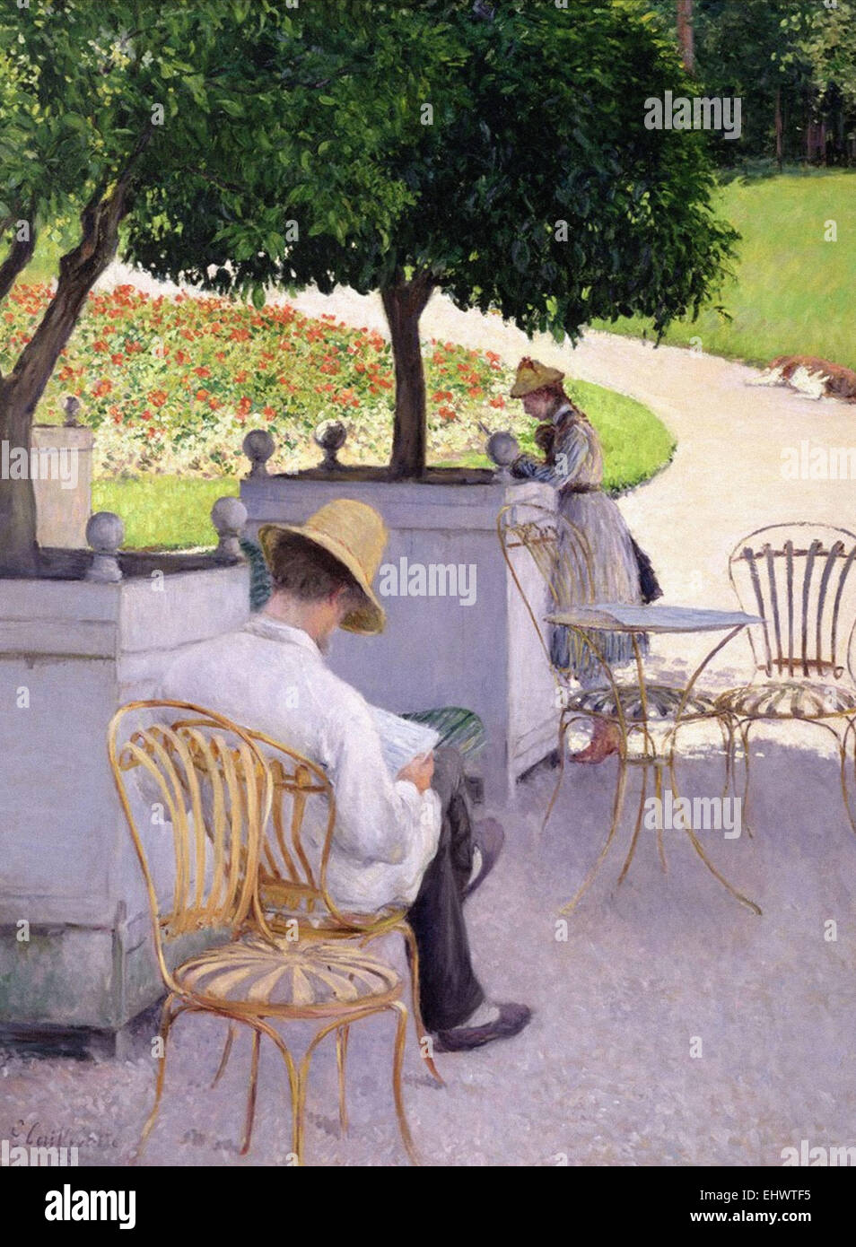 Gustave Caillebotte  The Orange Trees (The Artist's Brother in His Garden) Stock Photo