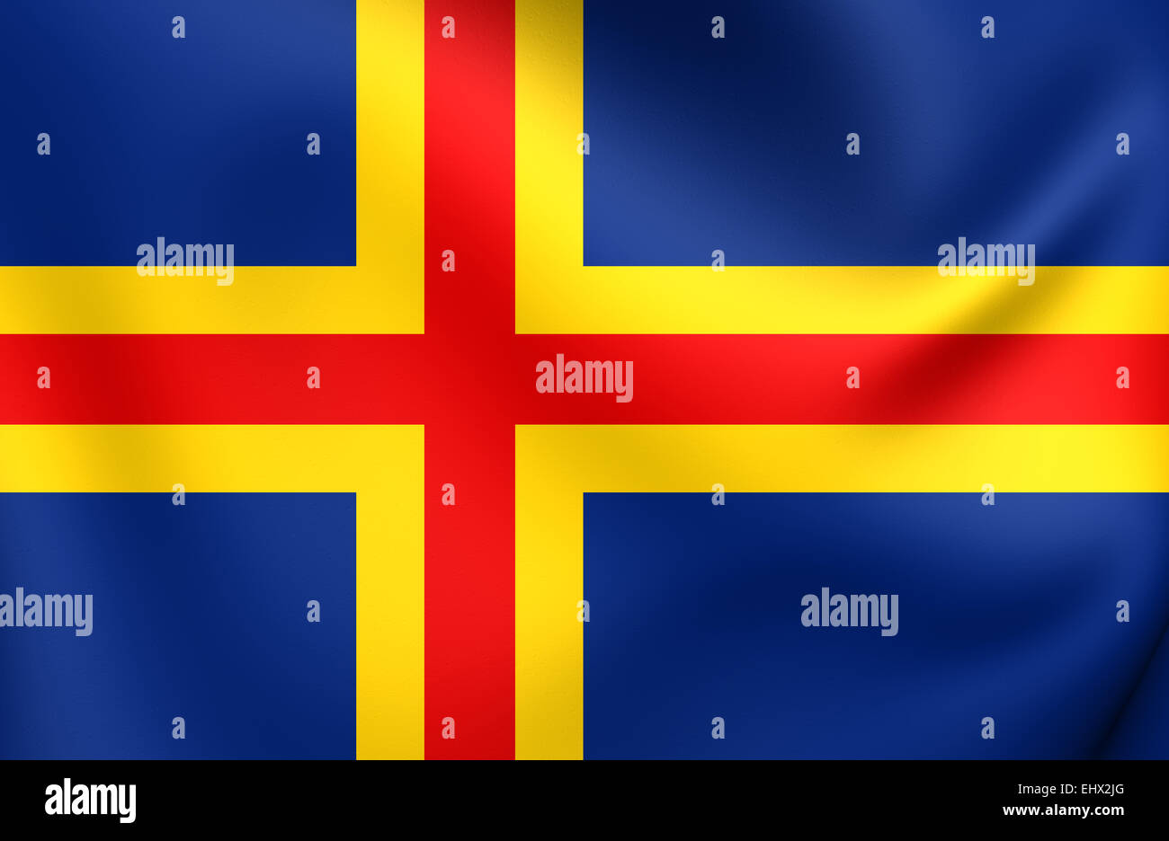Flag of Aland Islands, Finland. Close Up Stock Photo - Alamy