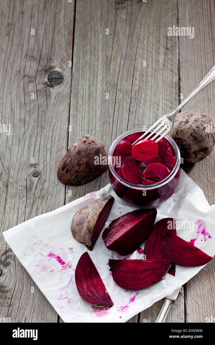 Fresh and pickled beetroot Stock Photo - Alamy