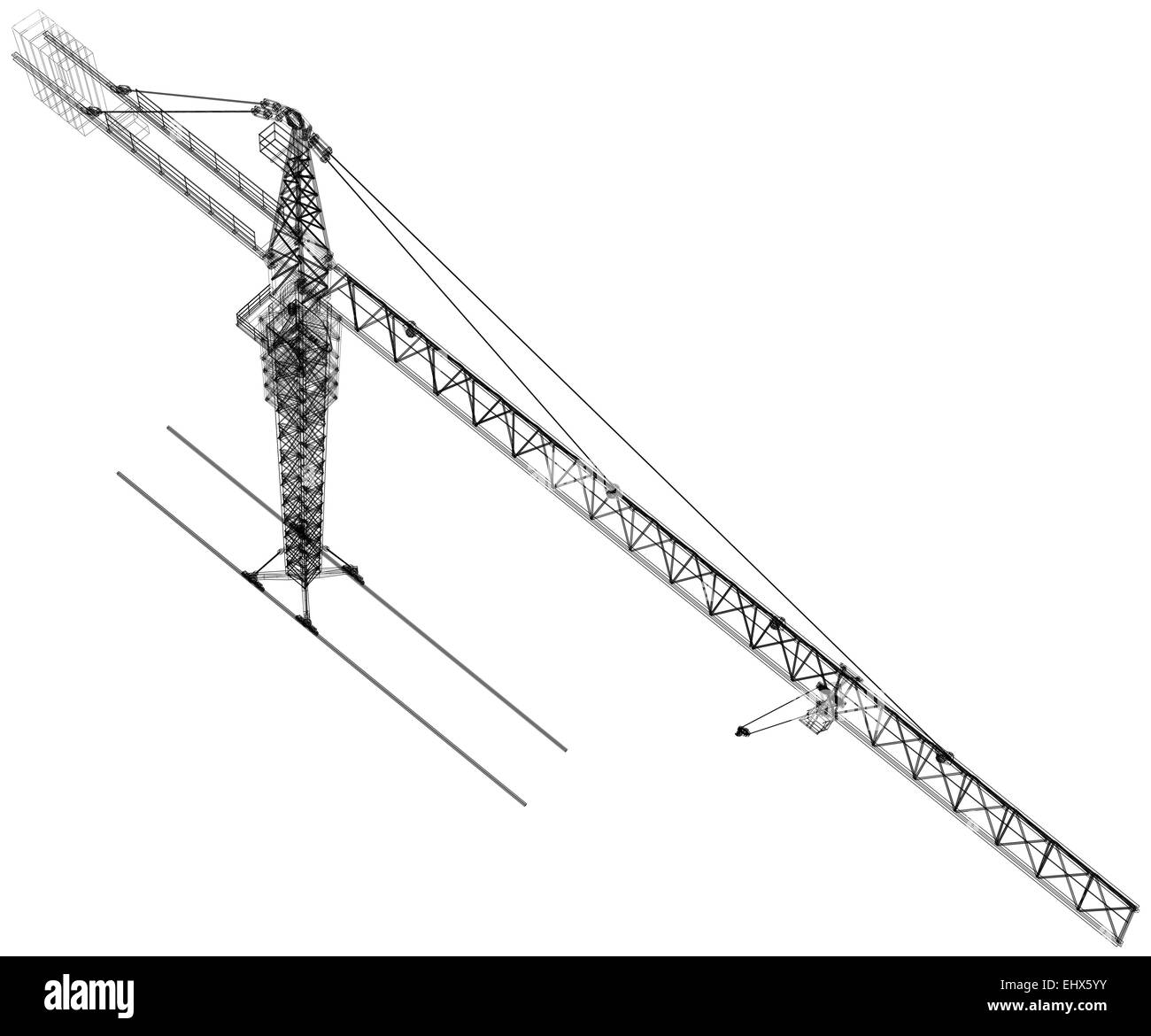 Construction tower crane top Black and White Stock Photos & Images - Alamy
