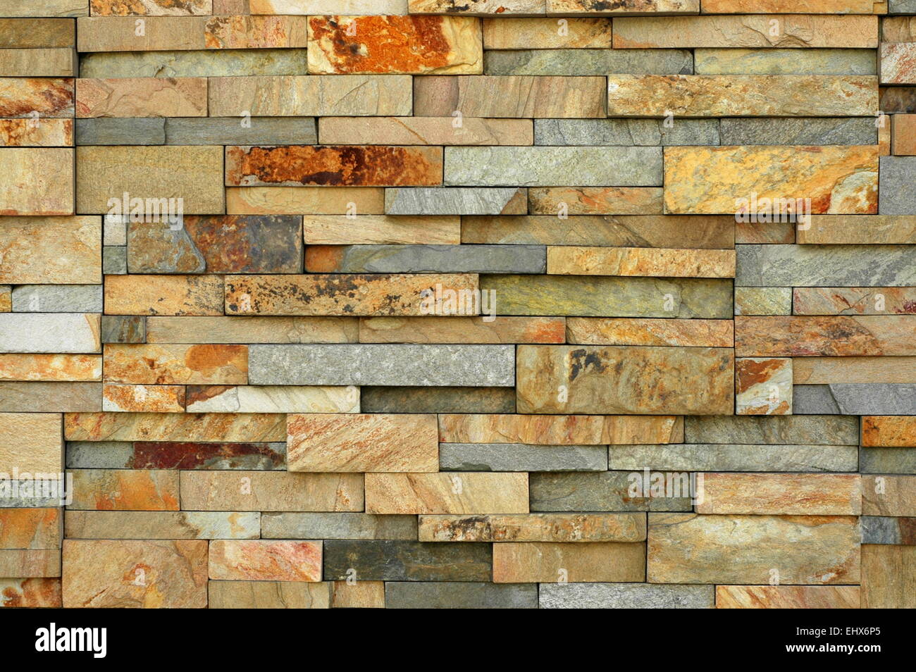 Wall With Irregular Sized Bricks Stock Photo