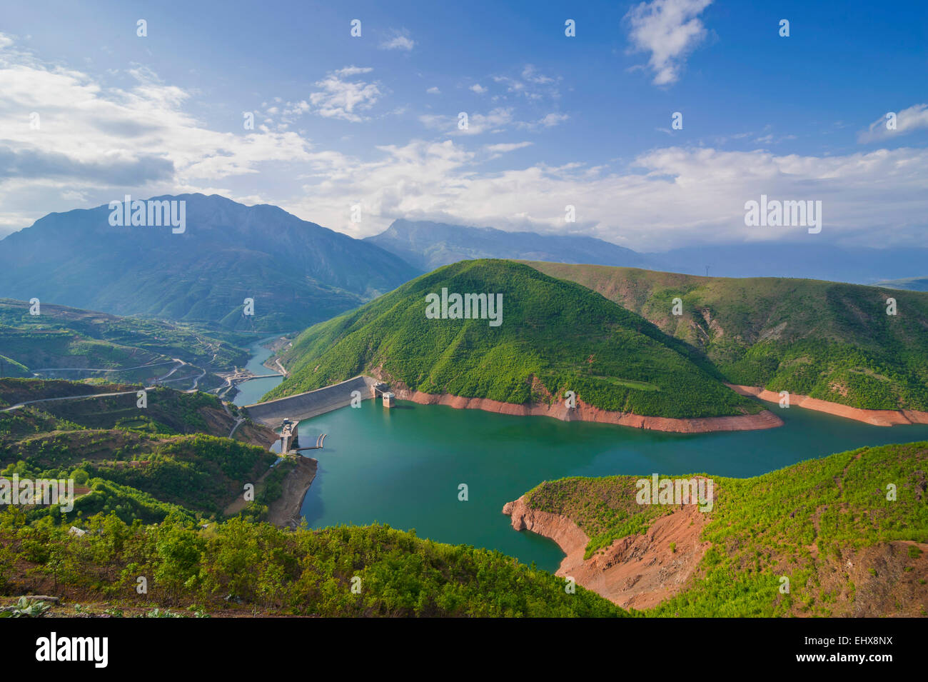 Fierza Reservoir, Albania Stock Photo