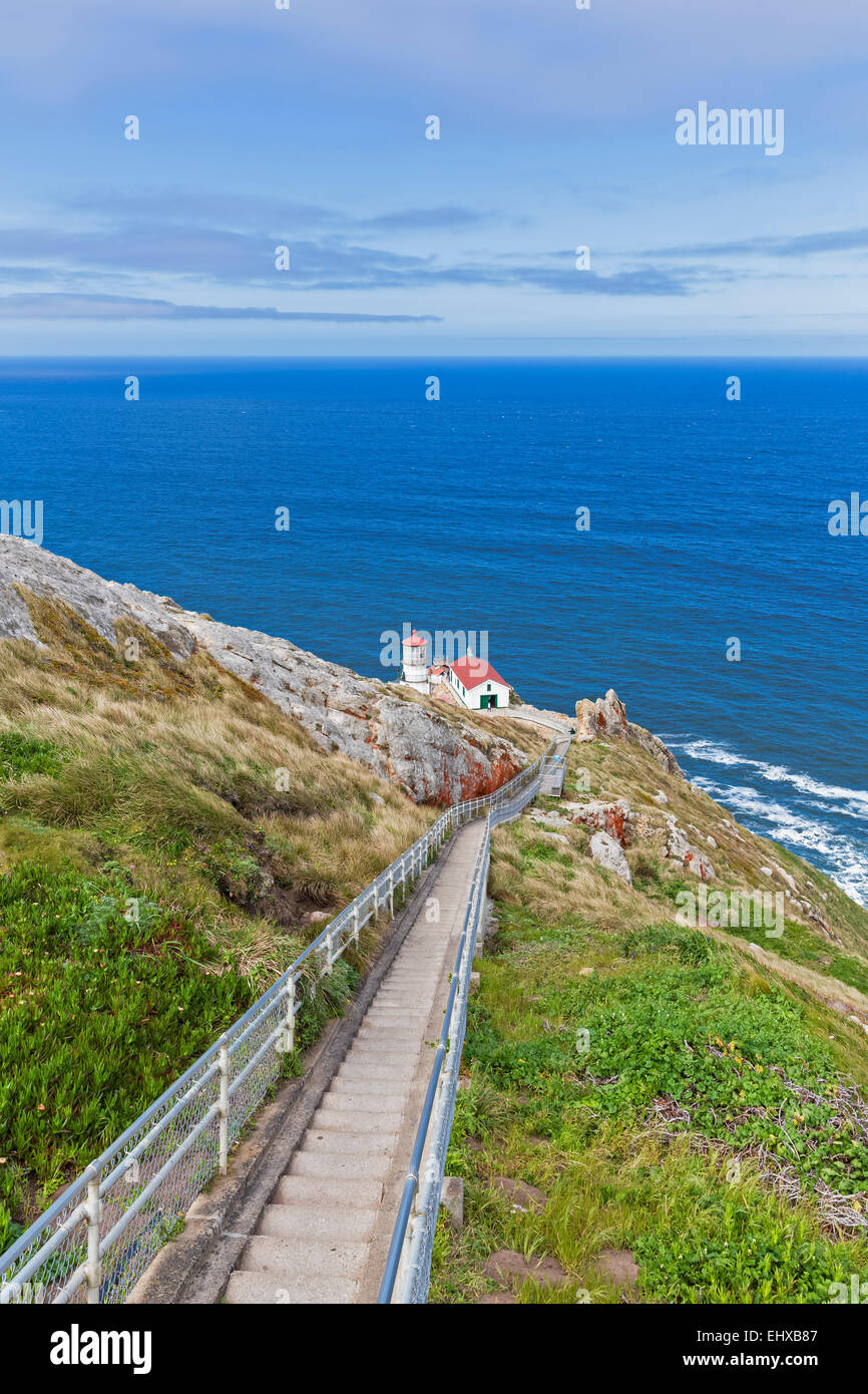 USA, California, Pacific Coast, Gulf of the Farallones, Marin County, Point Reyes Lighthouse Stock Photo