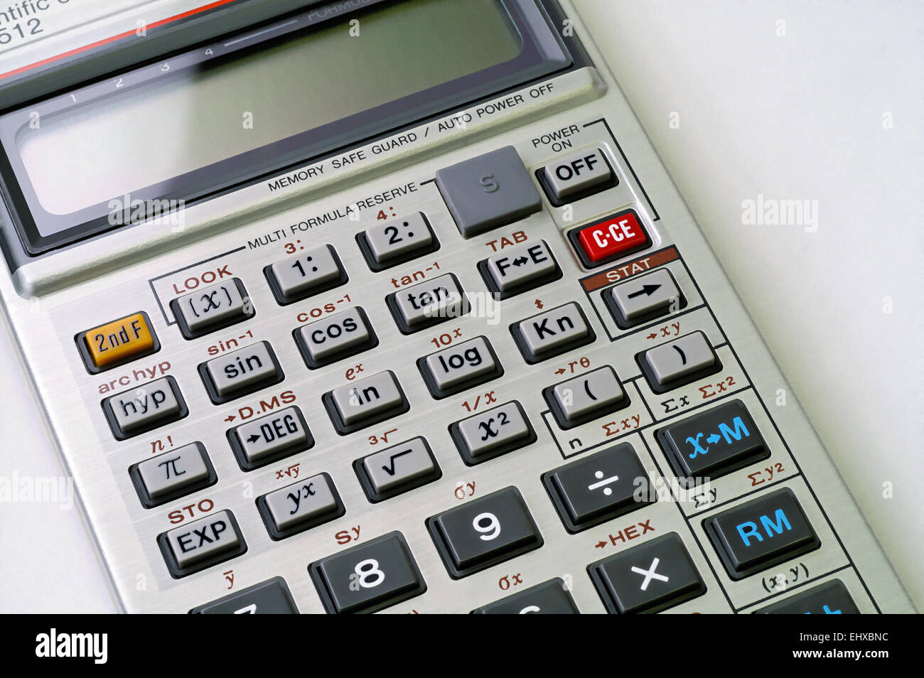 Scientific calculator with trigonometric, exponential, coordinates  conversion (Cartesian / polar) , and other keys visible Stock Photo - Alamy