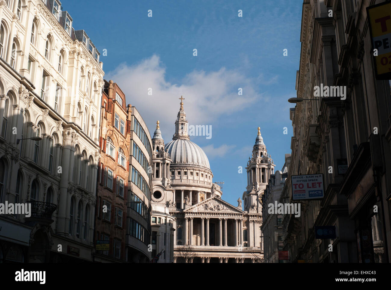 view of St Paul's Cathedral from fleet street London UK Stock Photo