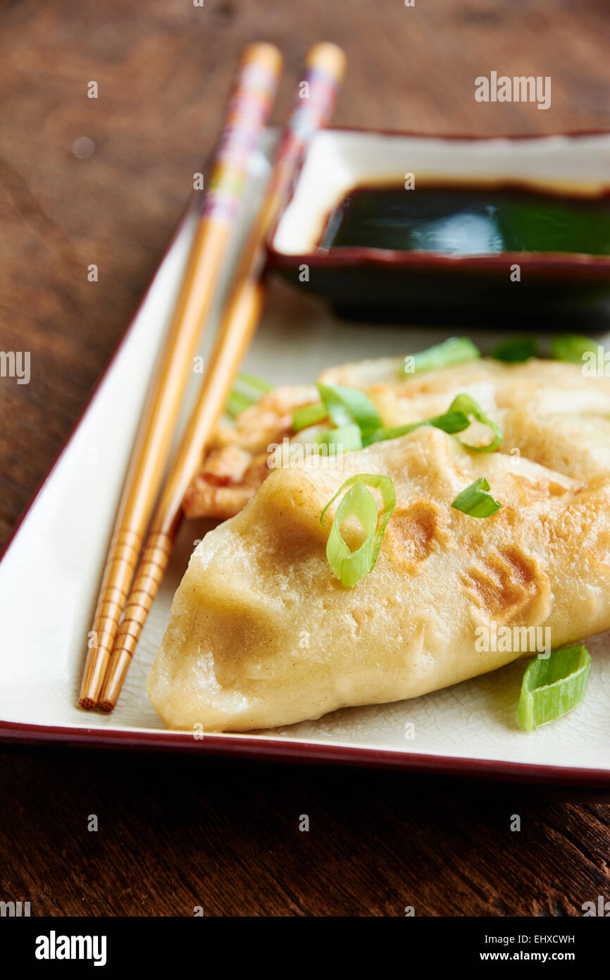 Pan fried leek dumplings hires stock photography and images Alamy