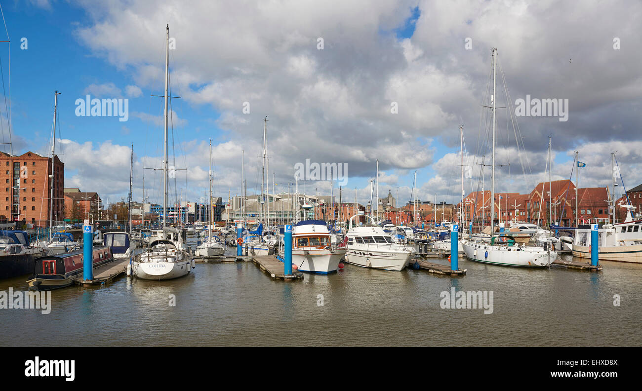 Boats in Hull Marina, Humberside, East Yorkshire, UK Stock Photo