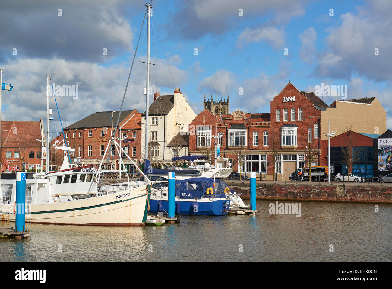 Boats in Hull Marina, Humberside, East Yorkshire, UK Stock Photo