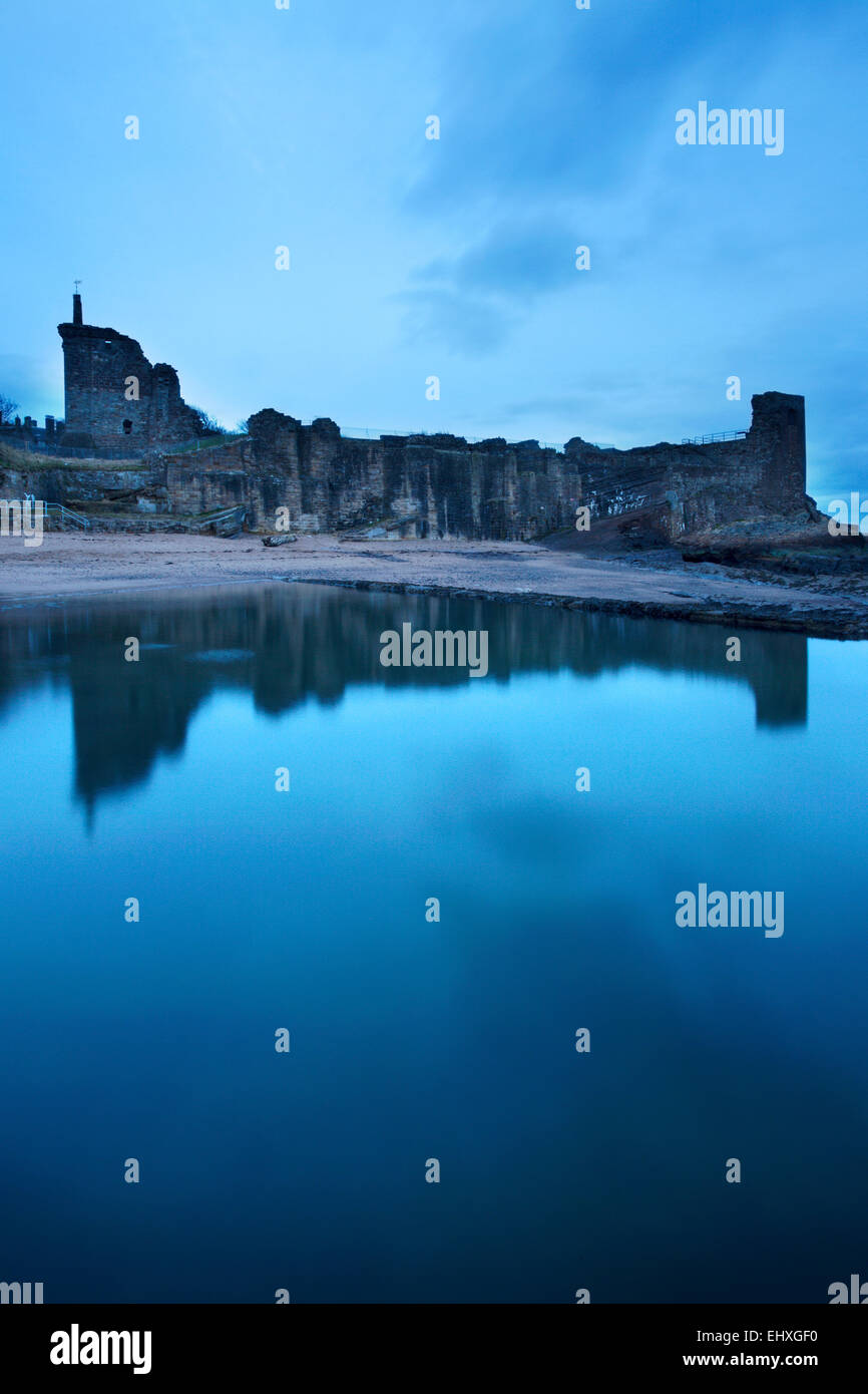 St Andrews Castle Reflected in the Bathing Pond before Dawn St Andrews