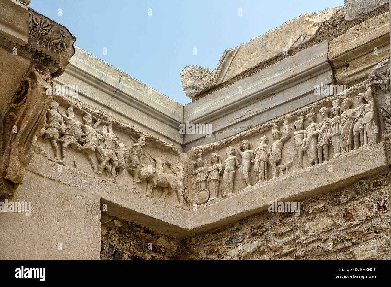 Turkey Selcuk Ephesus Temple of Adrianus Stock Photo