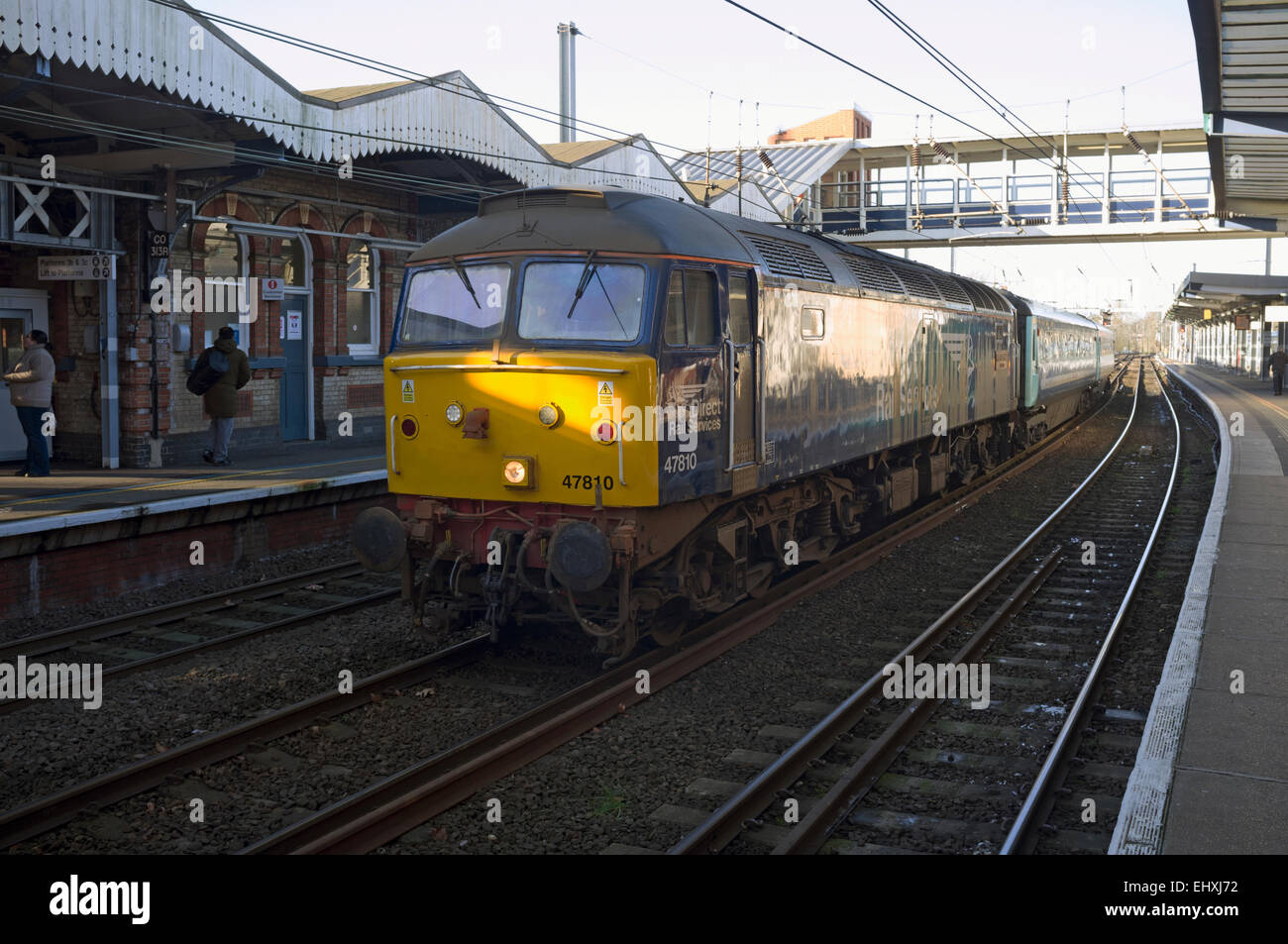 Direct Rail Services Class 47 diesel locomotive, Ipswich, Suffolk, UK. Stock Photo