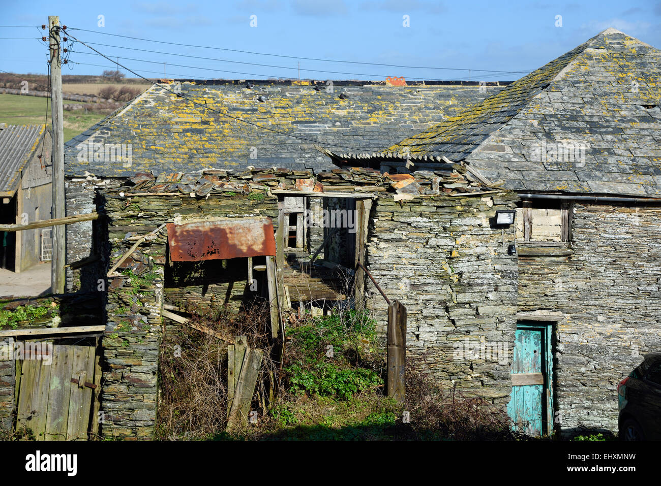 Farm buildings near Padstow, North Cornwall Stock Photo