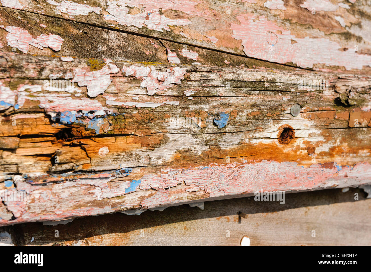 Paint peeling off rotten wooden boards Stock Photo Alamy