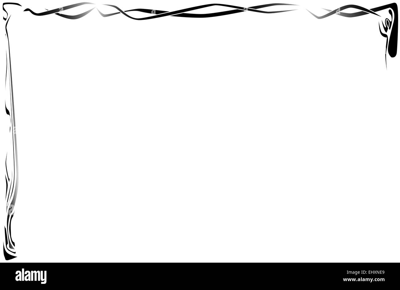 An art style line drawing page border on white Stock Photo - Alamy
