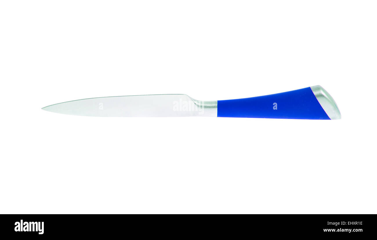 Blue Steel Kitchen Knife. Isolated Stock Photo Alamy