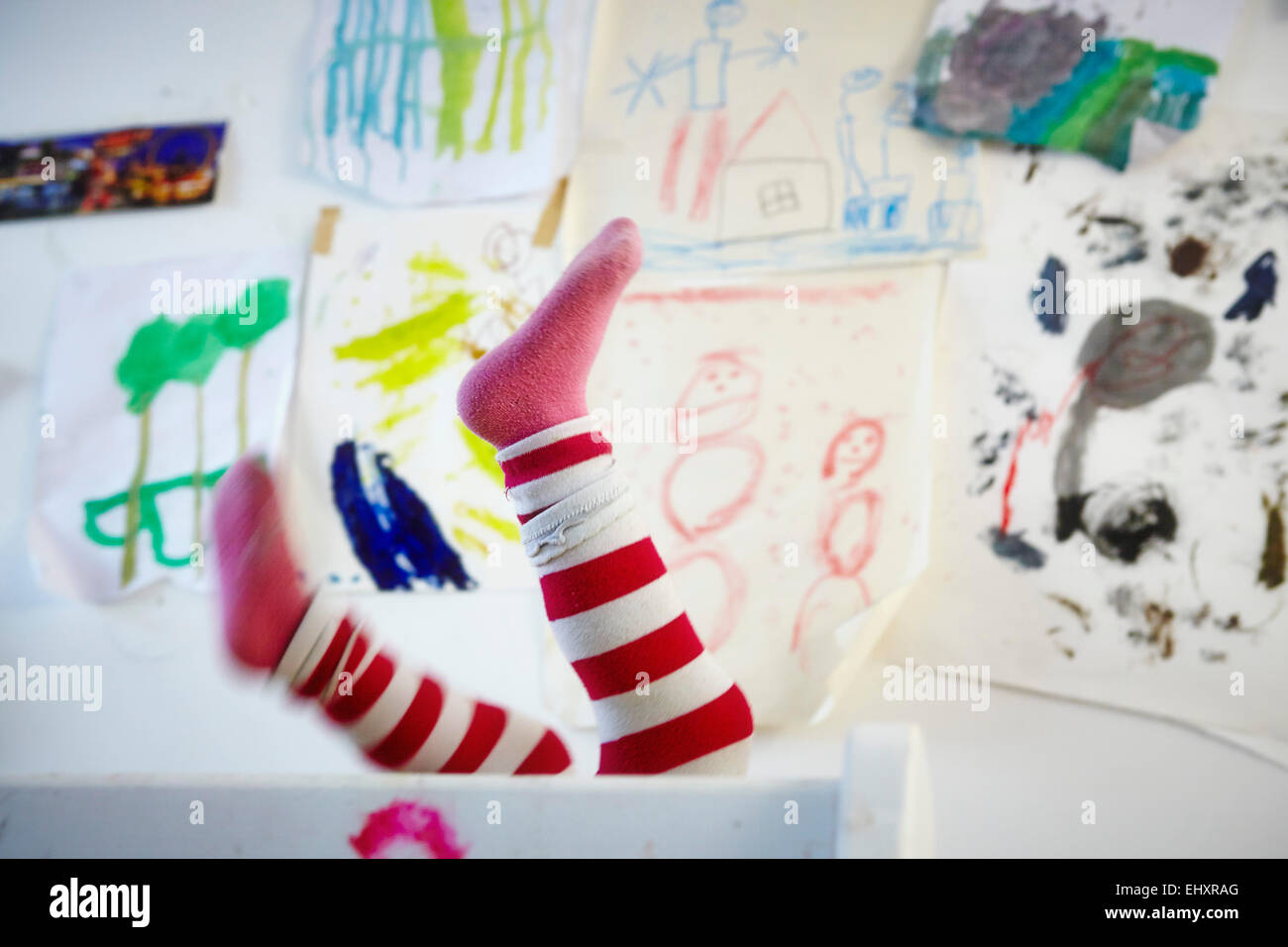 Child falling off bunk bed Stock Photo Alamy