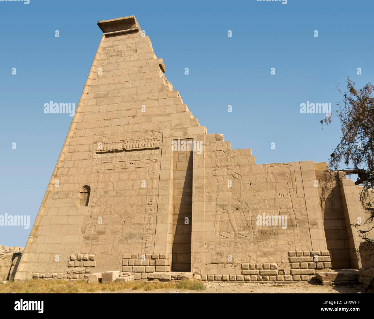 Restoration of the Ninth Pylon at the Temple of Amun at Karnak, Luxor Egypt Stock Photo