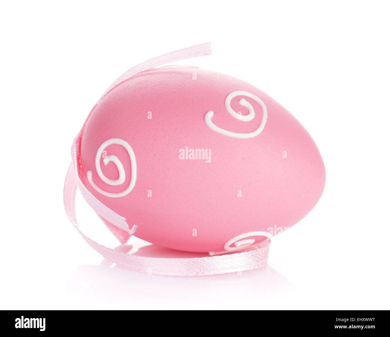 Easter egg with ribbon. Isolated on white background Stock Photo - Alamy