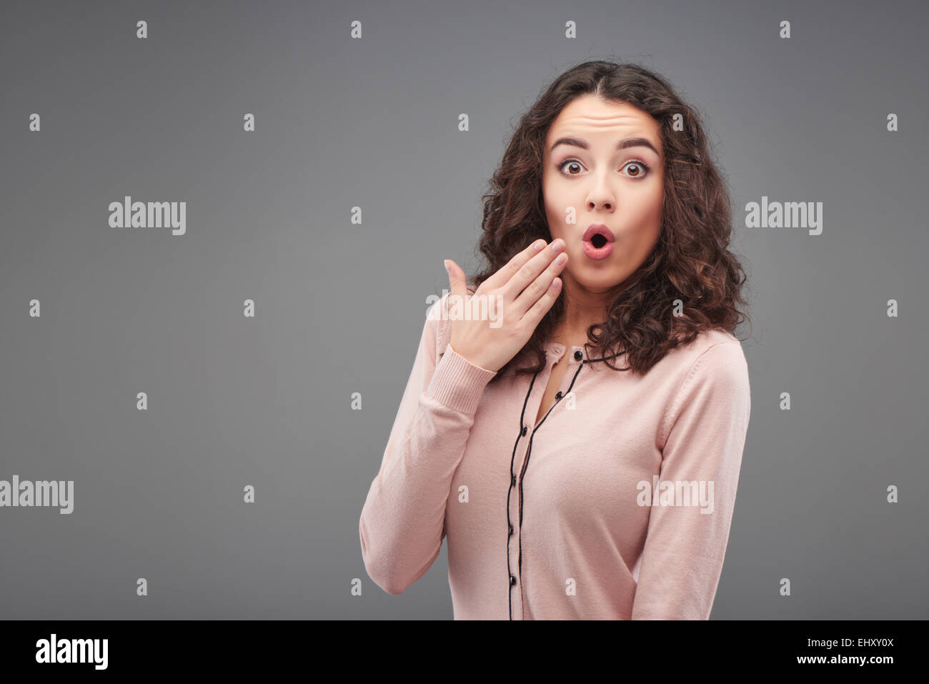Shot beautiful astonished young hi-res stock photography and images - Alamy