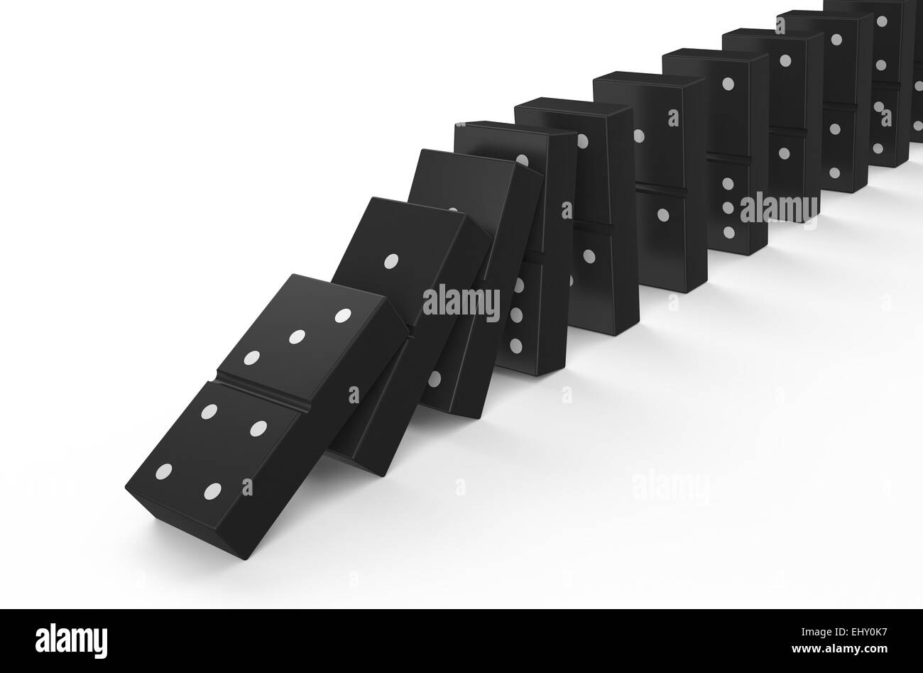 domino effect isolated on white background Stock Photo Alamy