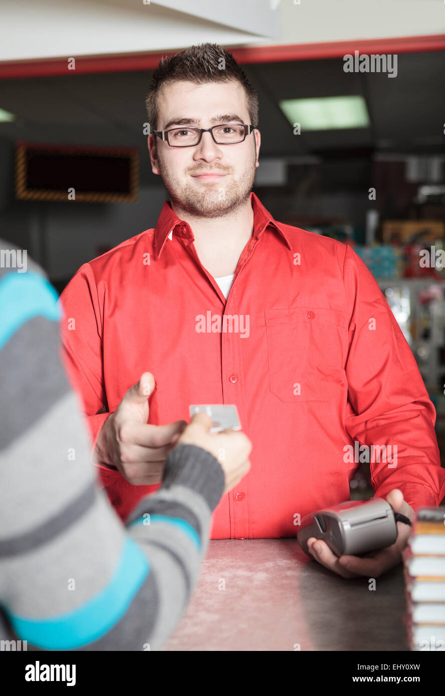 Hardware store employee Stock Photo Alamy