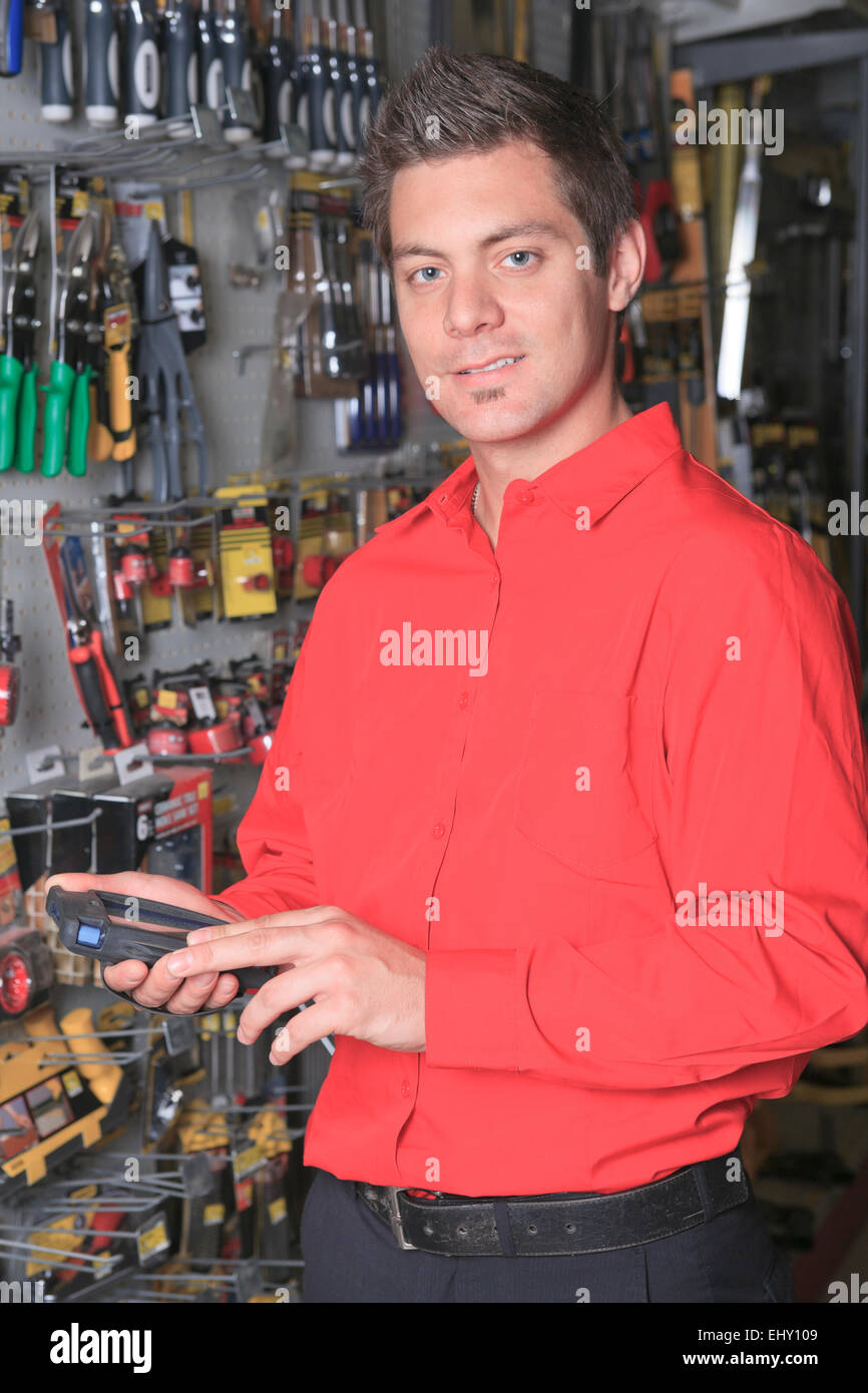 Hardware store employee Stock Photo Alamy