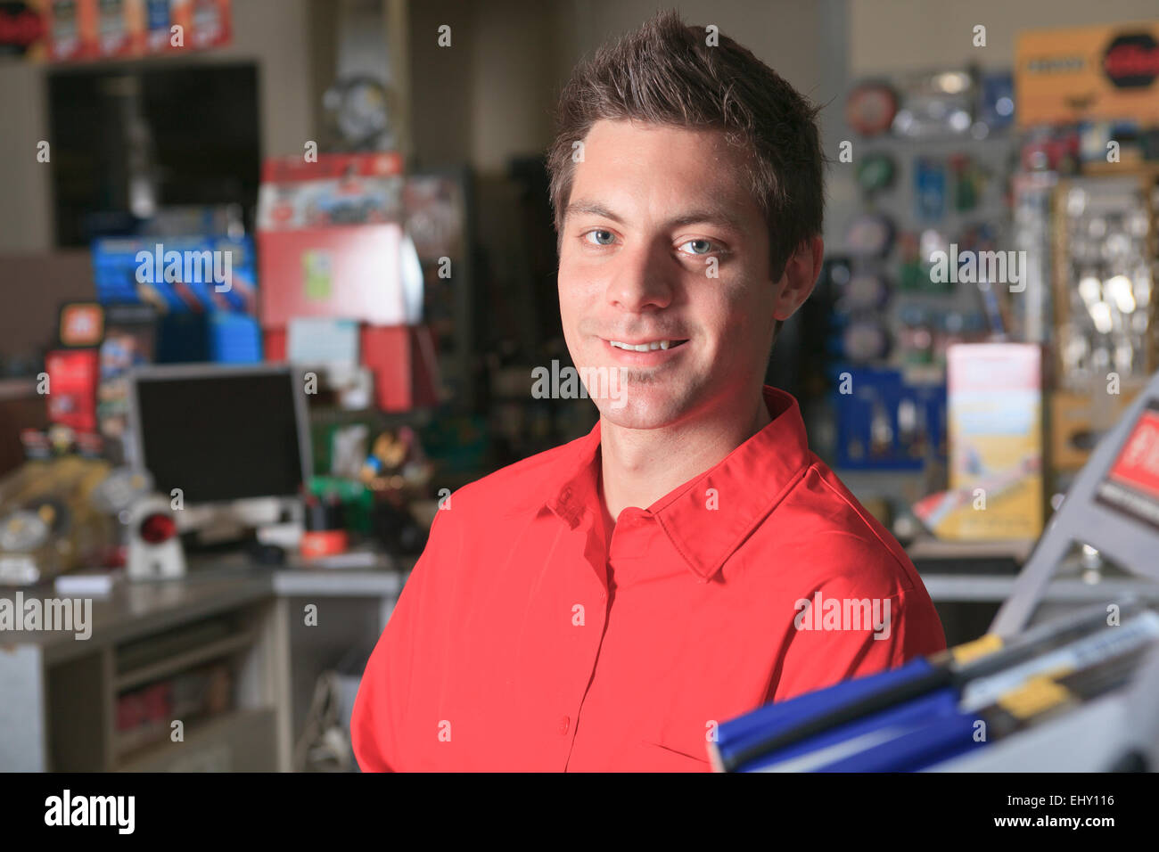 Hardware store employee Stock Photo Alamy