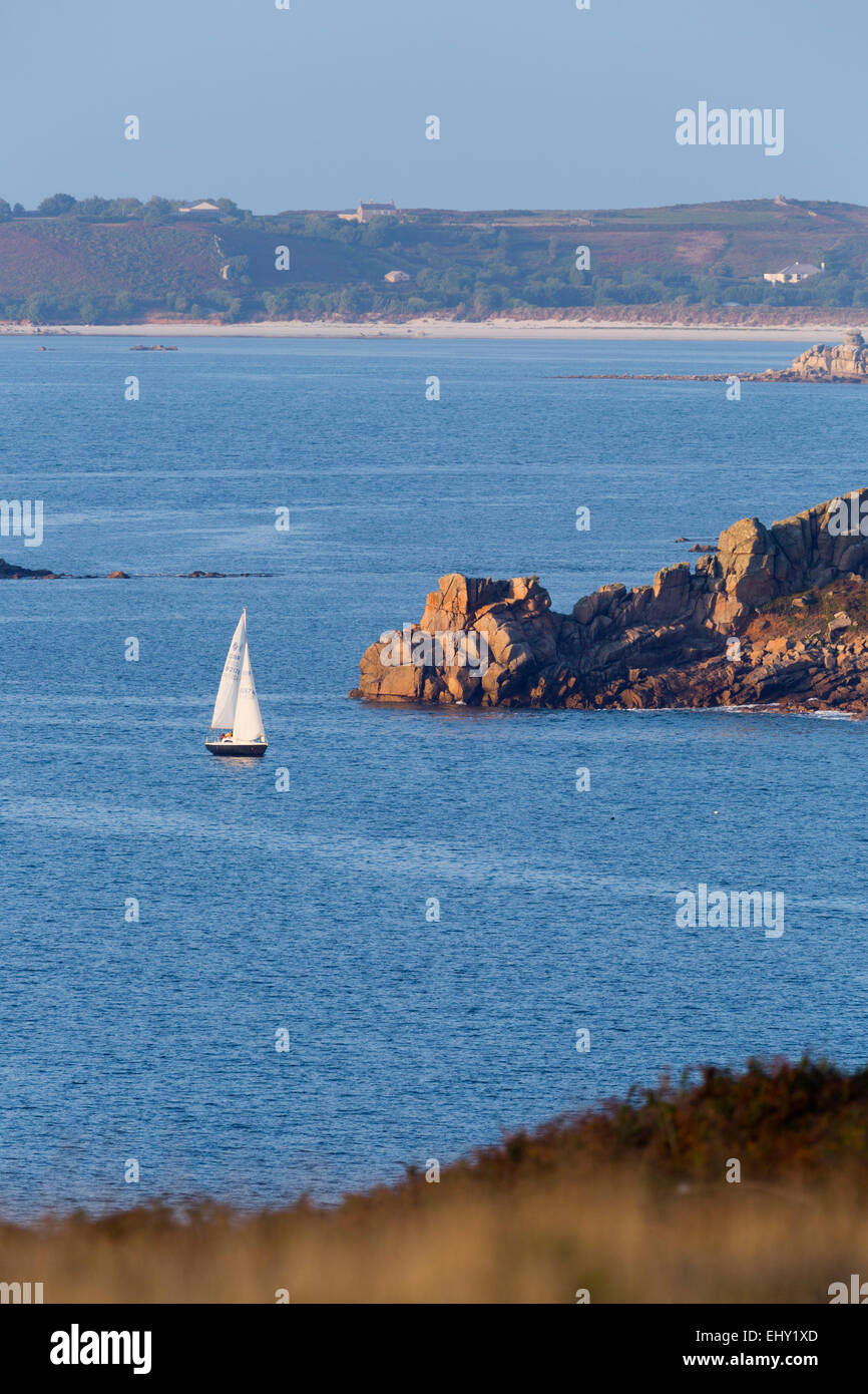 The Garrison; St Mary's; Looking Towards Bryher Isles of Scilly; UK Stock Photo