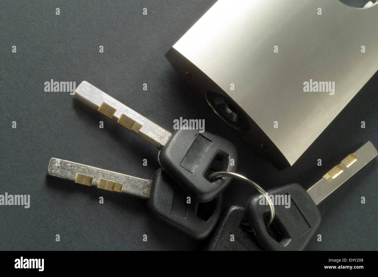 High security padlock with special keys Stock Photo Alamy