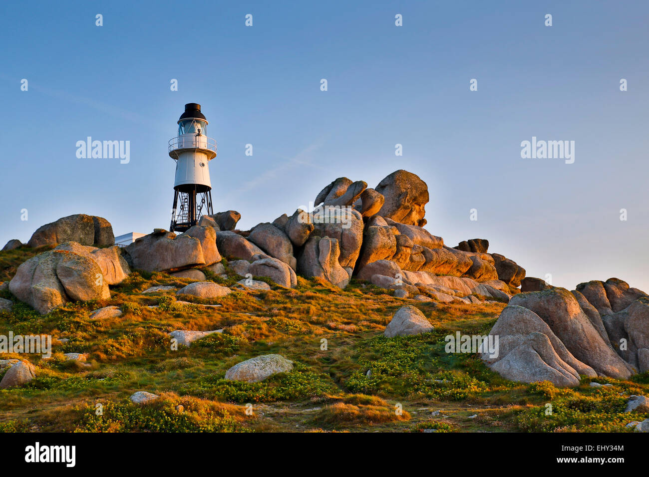 Peninnis; Lighthouse St Mary's Isles of Scilly; UK Stock Photo