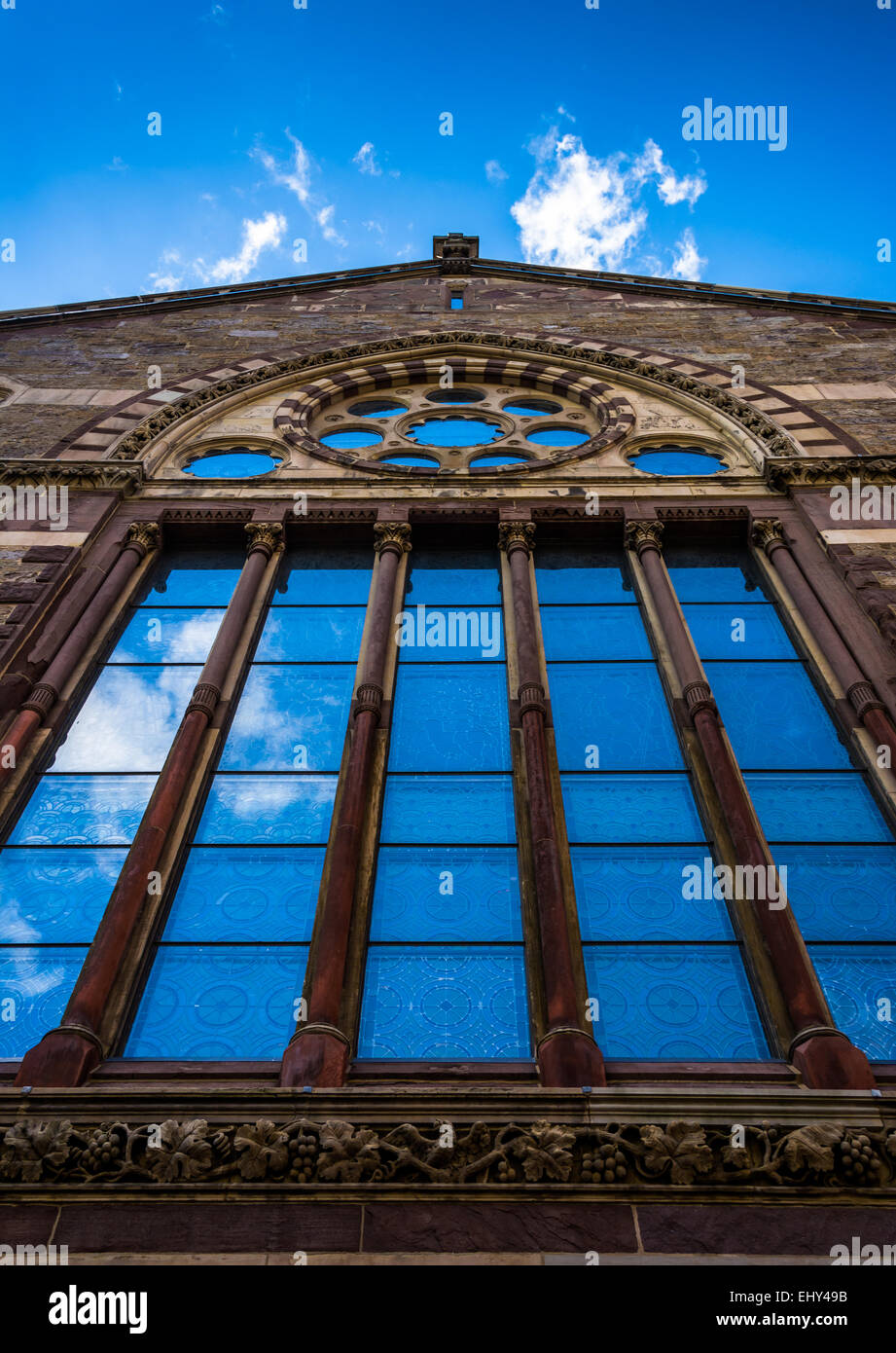 Side of a church in Boston, Massachusetts. Stock Photo