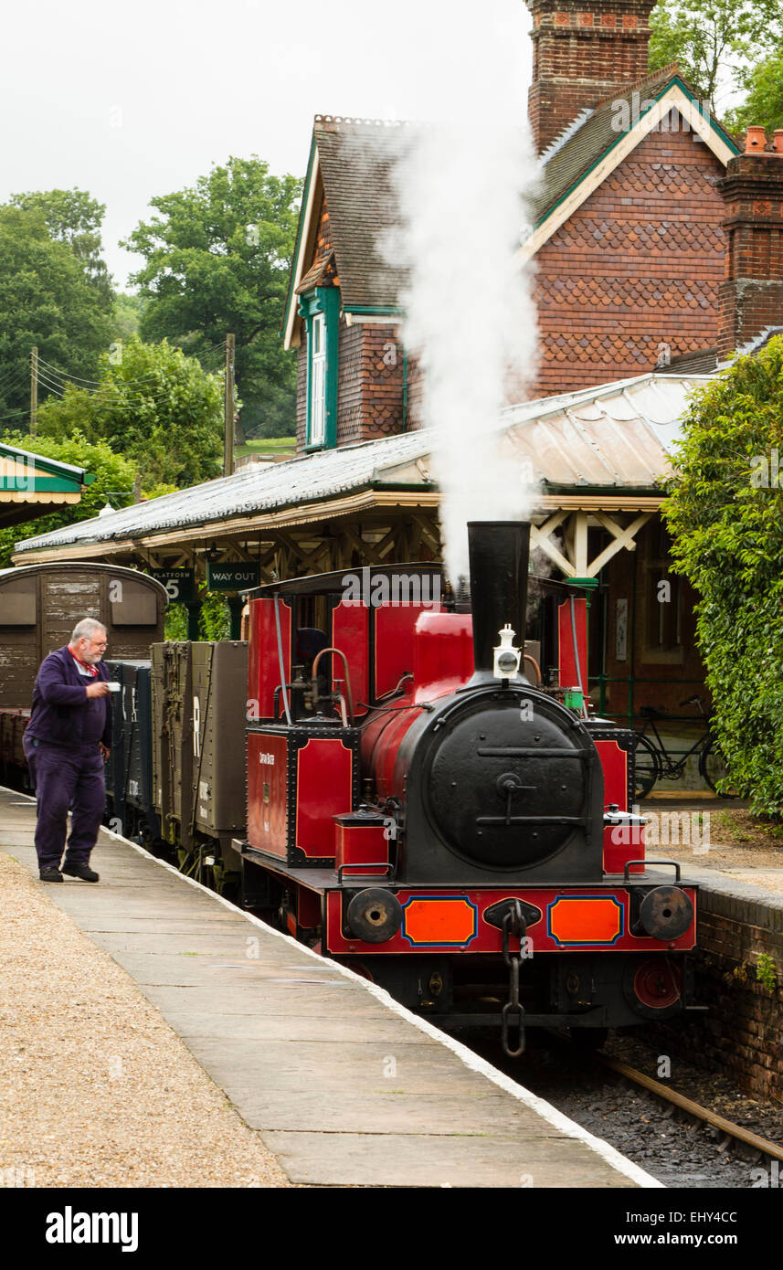 Dorking Greystone Lime Works No.3 Captain Baxter at Horsted Keynes station on the Bluebell Railway, West Sussex Stock Photo