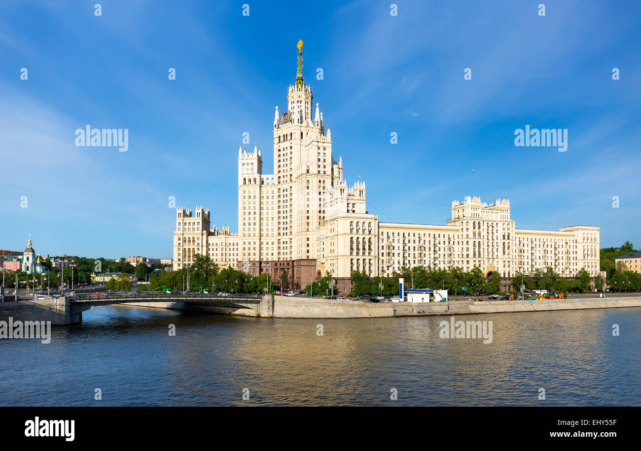 The stalinist skyscraper on the Kotelnicheskaya embankment in Moscow, Russia Stock Photo