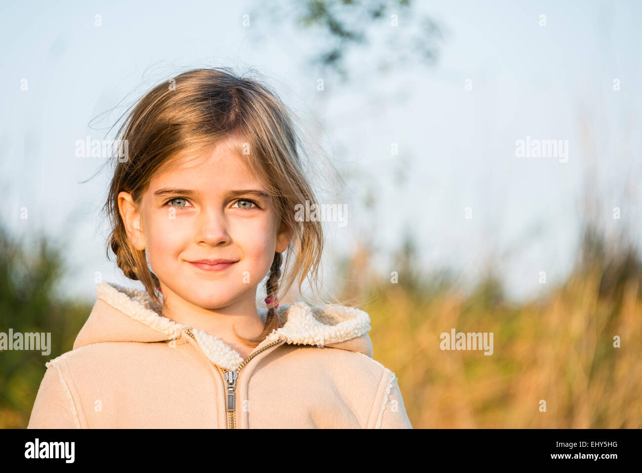 Portrait of girl with blond hair Stock Photo