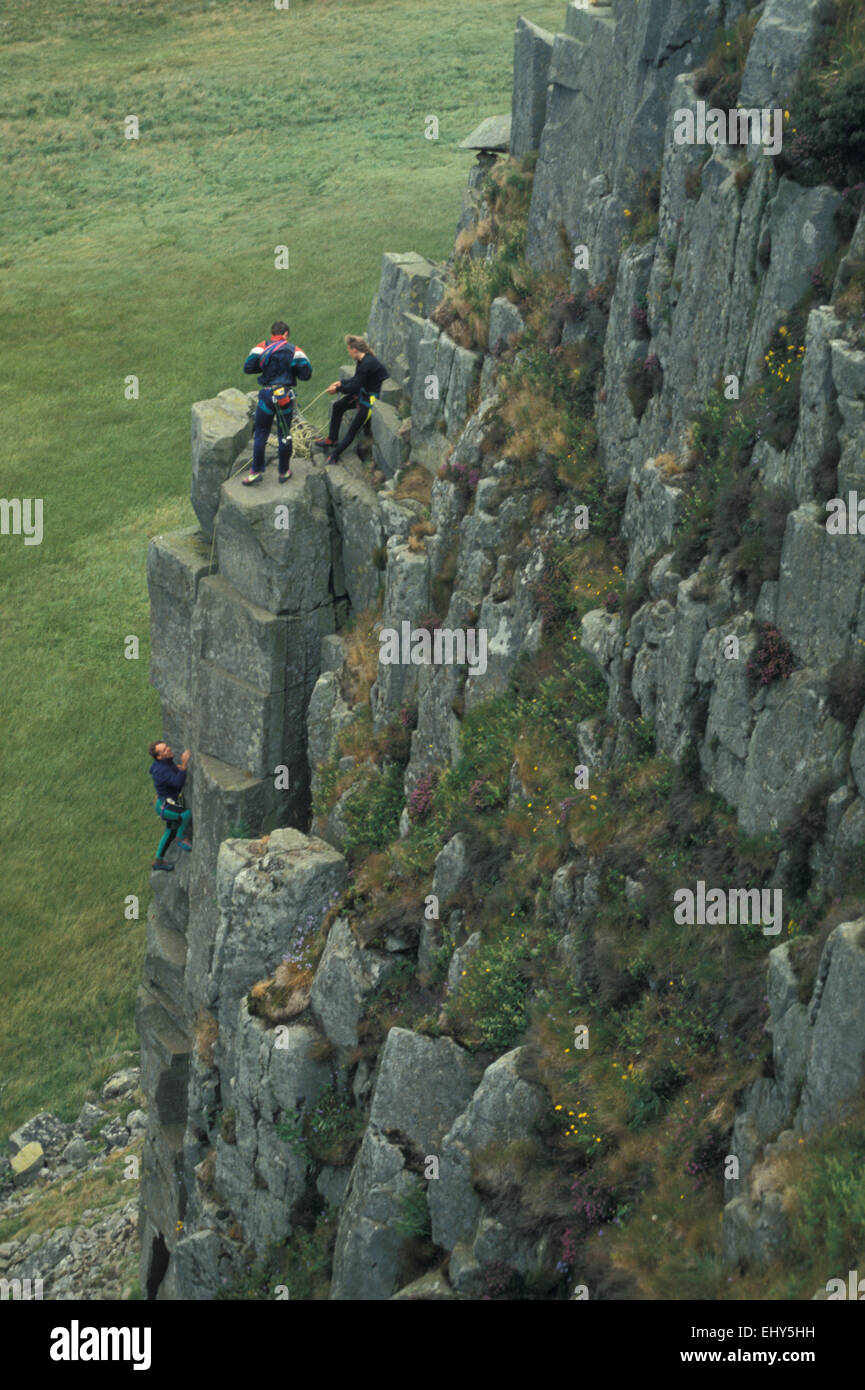Climbers o n Steel Rigg near Hadrian's Wall Northumberland Stock Photo ...