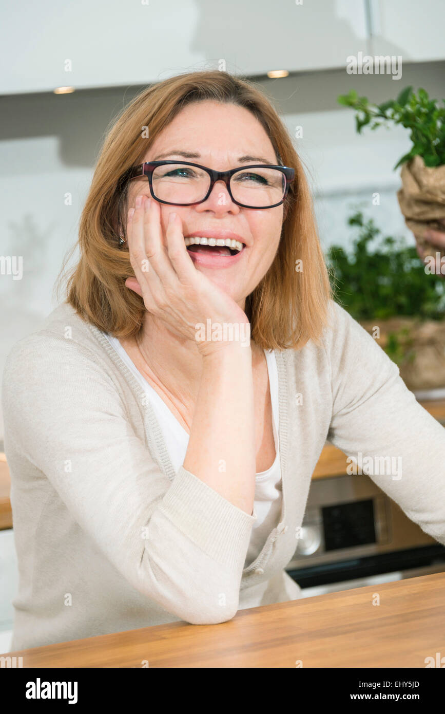 Senior woman laughing, portrait Stock Photo