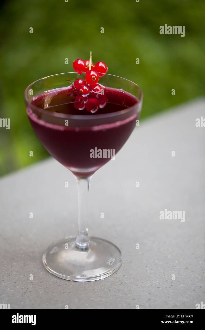 Redcurrant, Scotch Whisky Dry Sherry and Citrus Cocktail Stock Photo ...