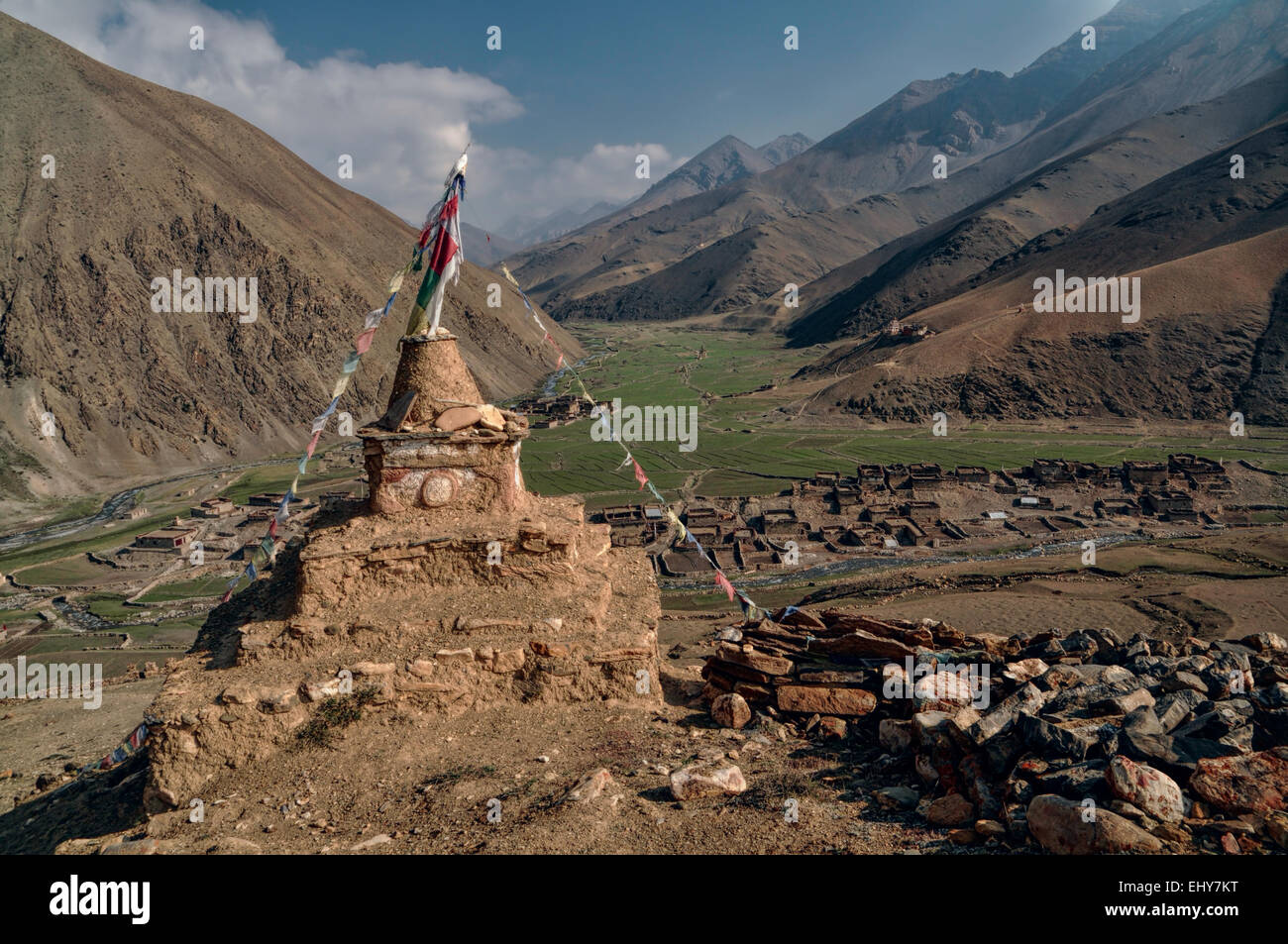 Old shrine in picturesque Himalayas mountains in Nepal Stock Photo - Alamy