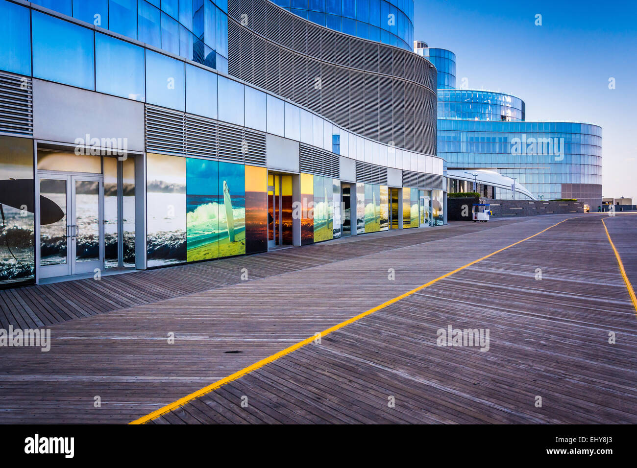 ATLANTIC CITY - MAY 30: The boardwalk and exterior of Revel Casino Hotel on May 30, 2014, in Atlantic City, New Jersey. Revel is Stock Photo