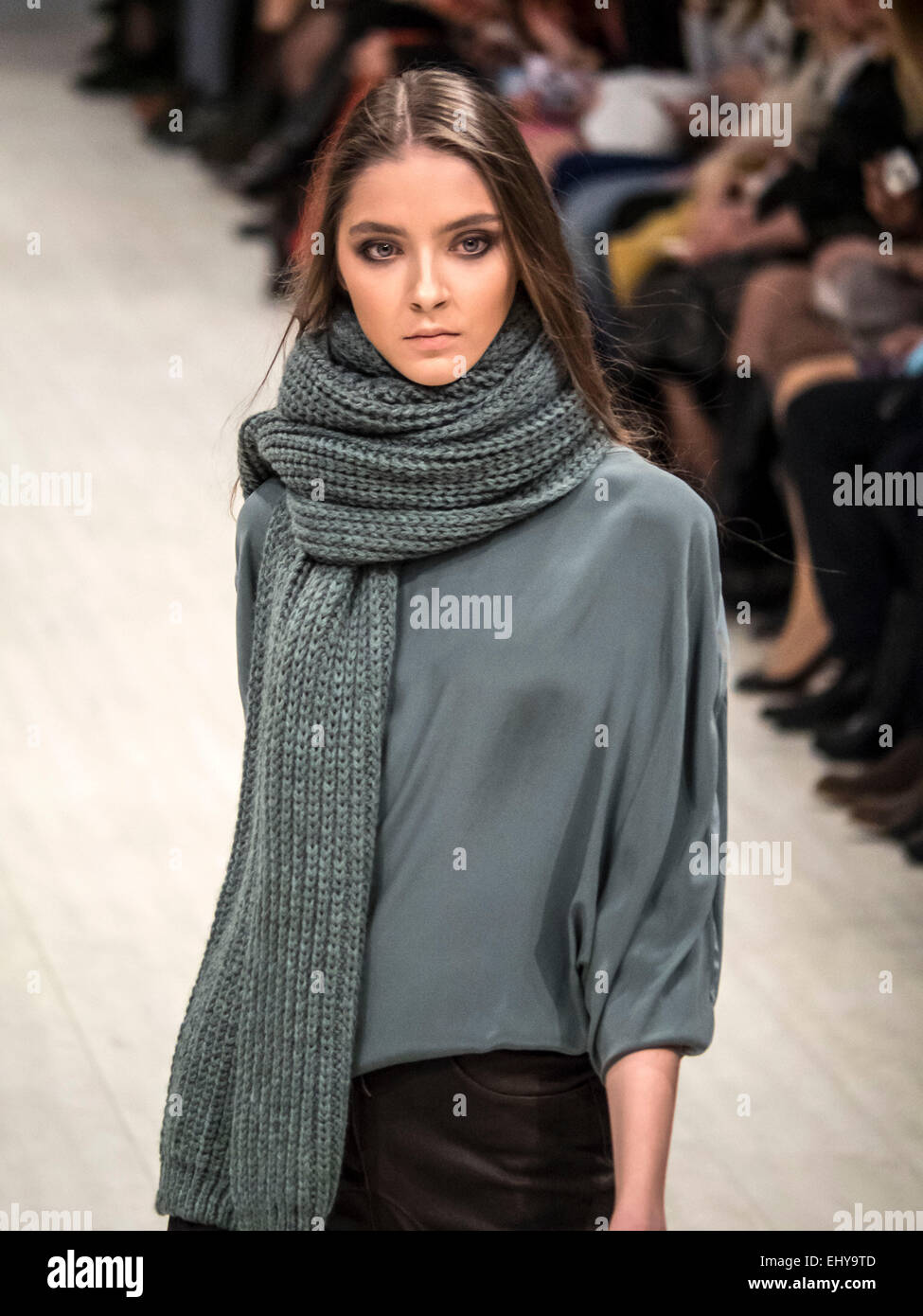 Kiev, Ukraine. 18th Mar, 2015. The model shows a new collection of Anette Gotz the 36th Ukrainian Fashion Week. -- Anette Gotz (Germany) presented a new collection at the 36th Ukrainian Fashion Week. Credit:  Igor Golovnov/Alamy Live News Stock Photo