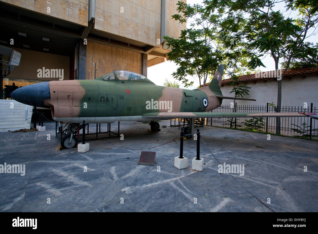 A Canadair CL-13 Mk.2 Sabre Farman MF-7 in The Athens War Museum in Athens, Greece. Stock Photo