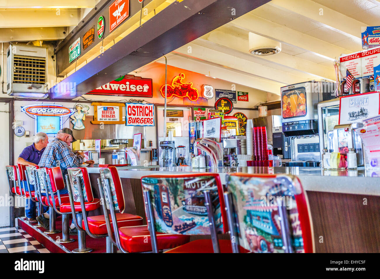The Summit Inn Cafe interior, Route 66, Cajon Pass, Oak Hills, San Bernardino County, California