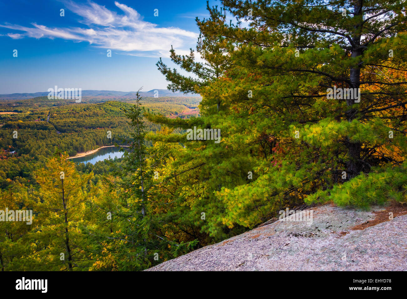 View of Echo Lake from Cathedral Ledge at Echo Lake State Park, New