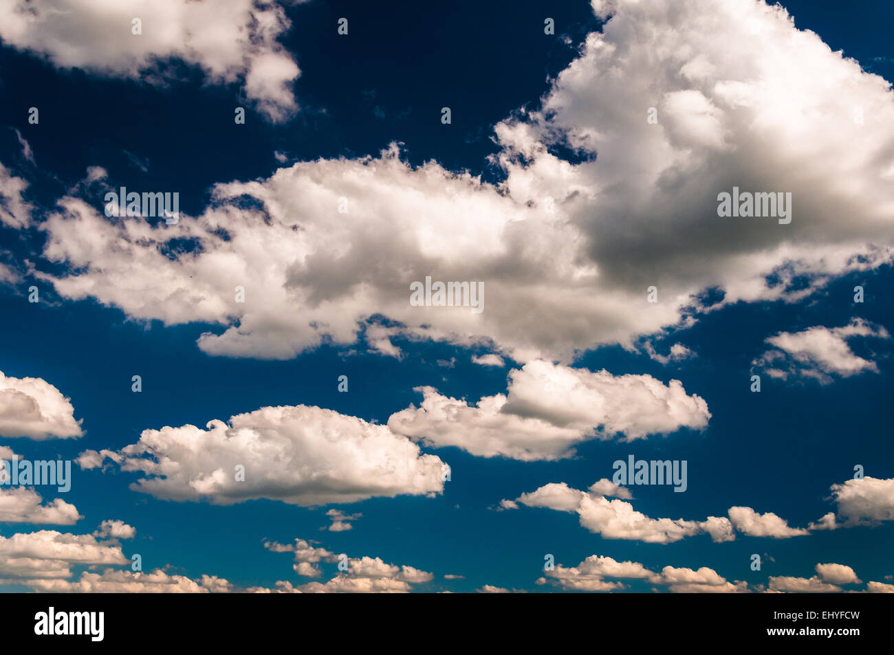 Beautiful clouds in a blue summer sky Stock Photo