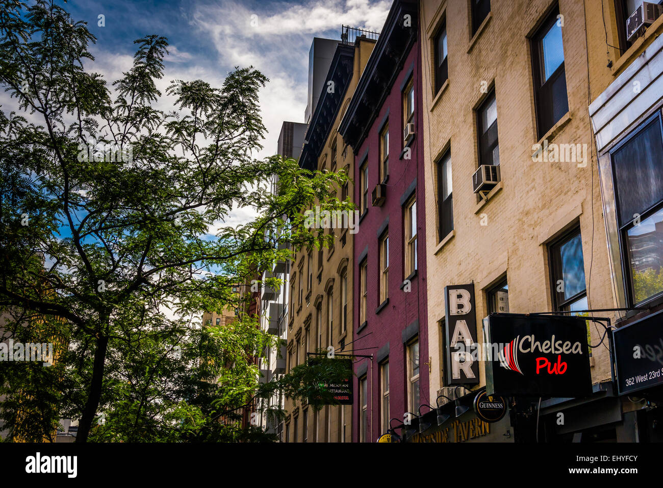 Bars on 23rd Street in Chelsea, New York Stock Photo Alamy