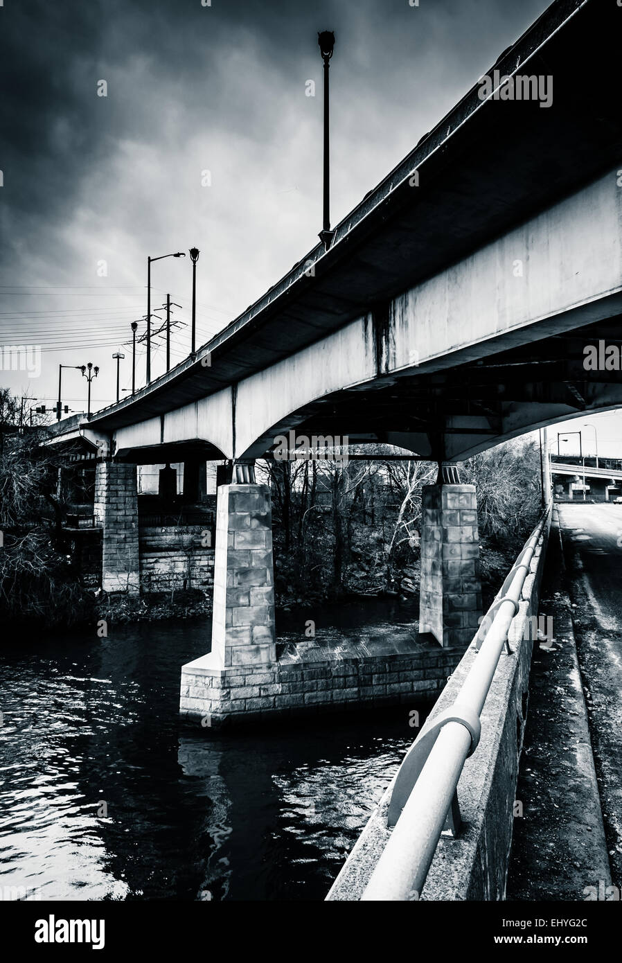 Bridges over the Schuylkill River in Philadelphia, Pennsylvania. Stock Photo