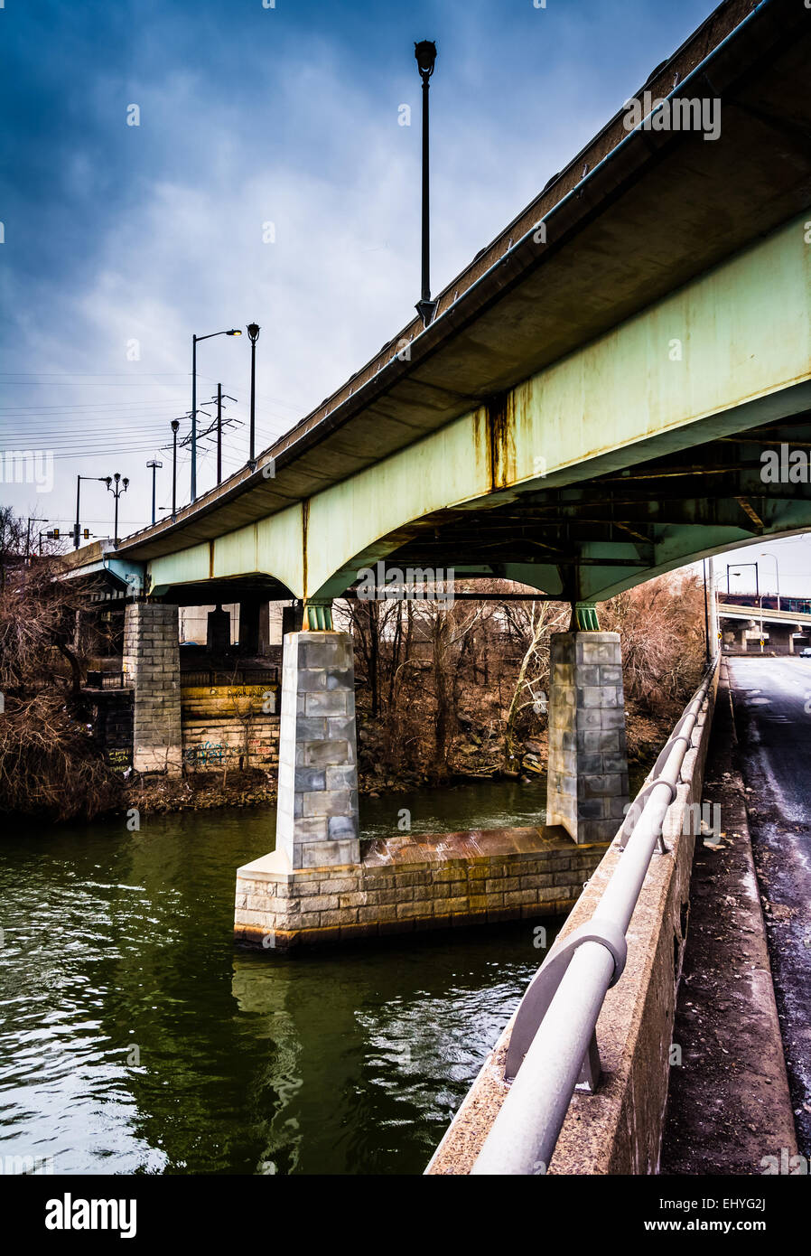 Bridges over the Schuylkill River in Philadelphia, Pennsylvania. Stock Photo
